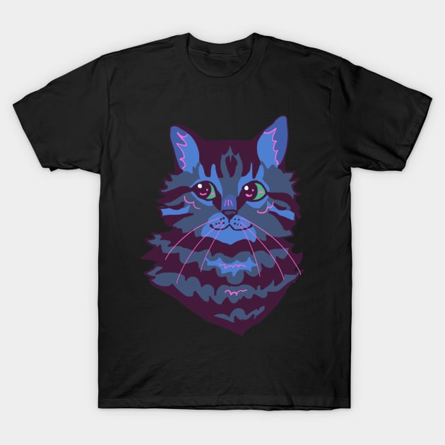 Louis Wain style cat T-Shirt by indipindy16